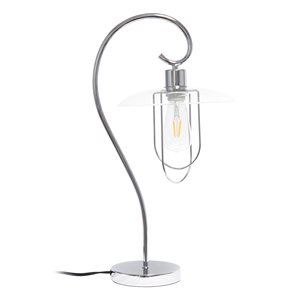 Lalia Home Studio Loft 22.2-in Chrome Incandescent On/Off Switch Standard Table Lamp with Glass Shade