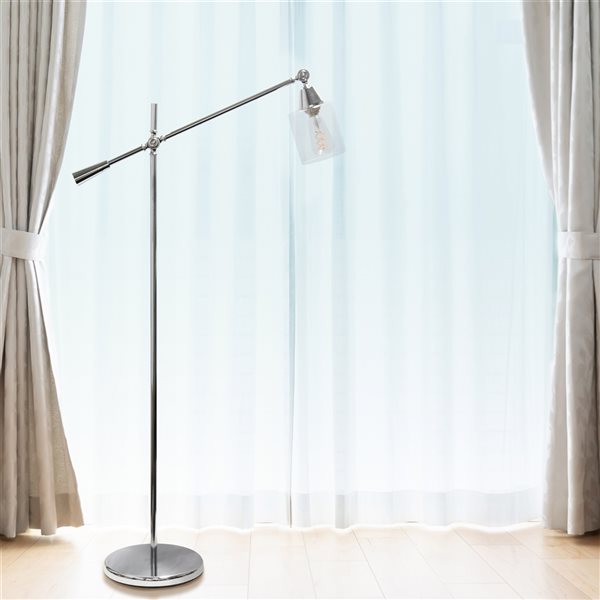 Lalia Home Studio Loft 56-in Chrome Standard Floor Lamp