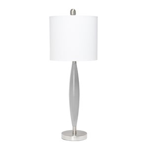 Lalia Home Classix 27-in Grey Incandescent Rotary Socket Standard Table Lamp with Fabric Shade