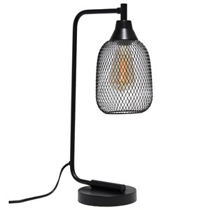 Lalia Home Studio Loft 19-in Black On/Off Switch Standard Desk Lamp with Metal Shade
