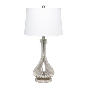 Lalia Home Classix 29-in Grey Incandescent Rotary Socket Standard Table Lamp with Fabric Shade