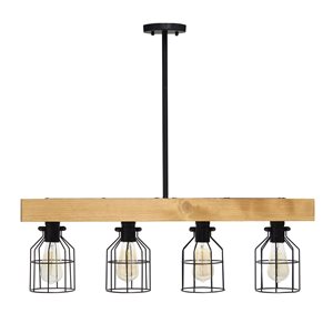 Lalia Home Barnlitt Wood Farmhouse Incandescent Medium Pendant Light