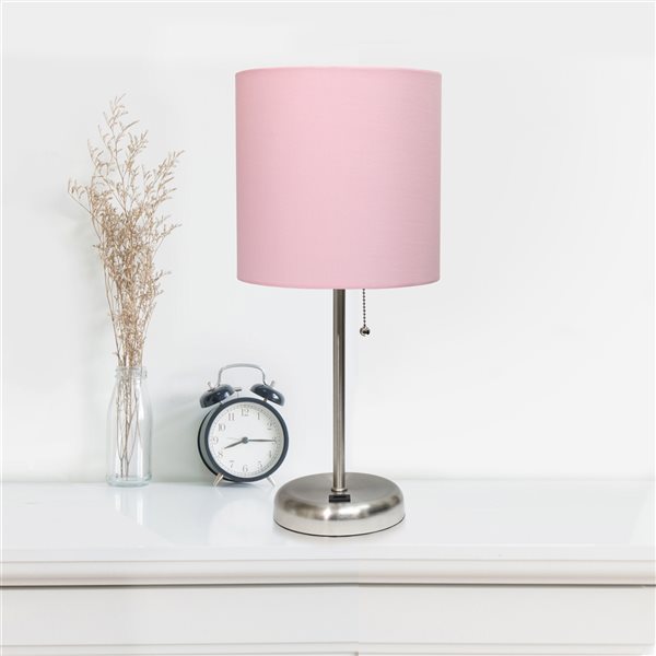 LimeLights Standard Lamp with Light Pink Shade (Set of 2)