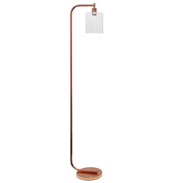 Simple Designs 13.58-in Rose Gold Standard Floor Lamp