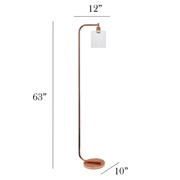 Simple Designs 13.58-in Rose Gold Standard Floor Lamp