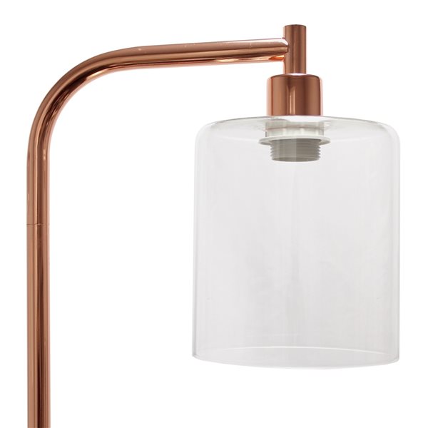 Simple Designs 13.58-in Rose Gold Standard Floor Lamp