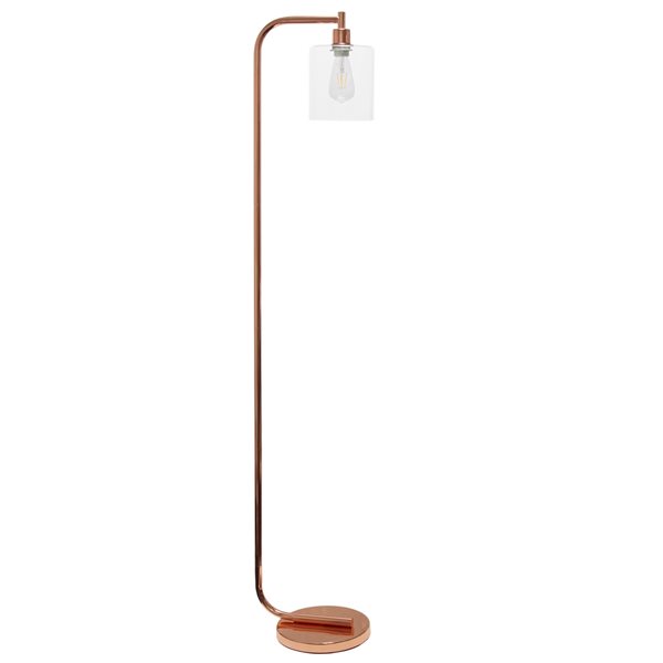 Simple Designs 13.58-in Rose Gold Standard Floor Lamp