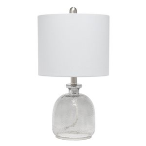 Lalia Home Classix 20-in Grey Incandescent Rotary Socket Standard Table Lamp with Grey Fabric Shade
