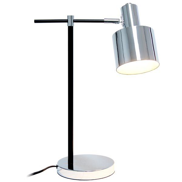 Lalia Home Studio Loft 21-in Chrome Incandescent On/Off Switch Standard Table Lamp with Metal Shade