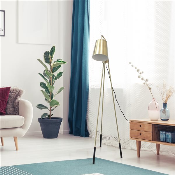 Lalia Home Studio Loft 65-in Antique Brass Standard Floor Lamp