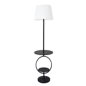 Lampe sur pied avec étagère par Elegant Designs noire de 15,7 po