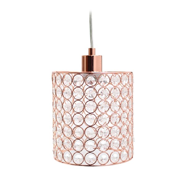 Elegant Designs Elipse Crystal Modern Cylinder Incandescent Mini Pendant Light