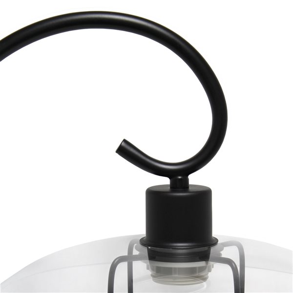 Lalia Home Studio Loft 22.2-in Black Incandescent On/Off Switch Standard Table Lamp with Glass Shade