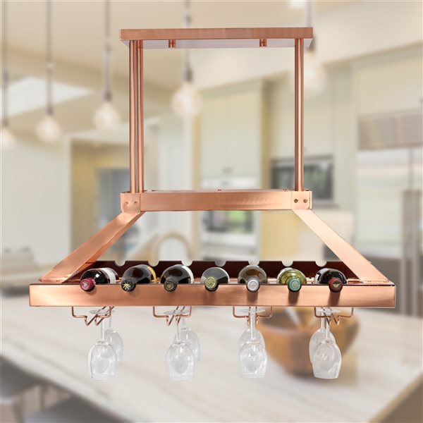 Elegant Designs Rose Gold Metal Wine Rack