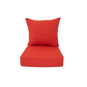 Coussin rouge de chaise de patio à siège profond de Bozanto Inc., 2 pièces