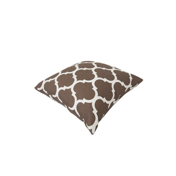 Bozanto Brown Graphic Print 16-in x 16-in Square Throw Pillow