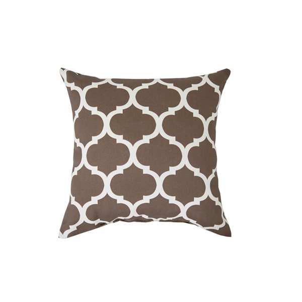 Bozanto Brown Graphic Print 16-in x 16-in Square Throw Pillow