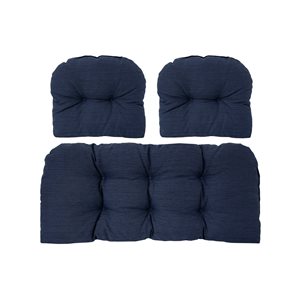 Bozanto Inc. 3-Piece Blue Patio Loveseat Cushion