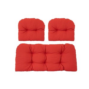 Bozanto 3-Piece  Red Patio Loveseat Cushion
