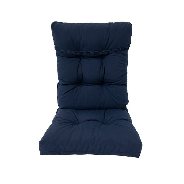Navy Blue High Back Patio Chair Cushion, Navy And White Chair Cushions