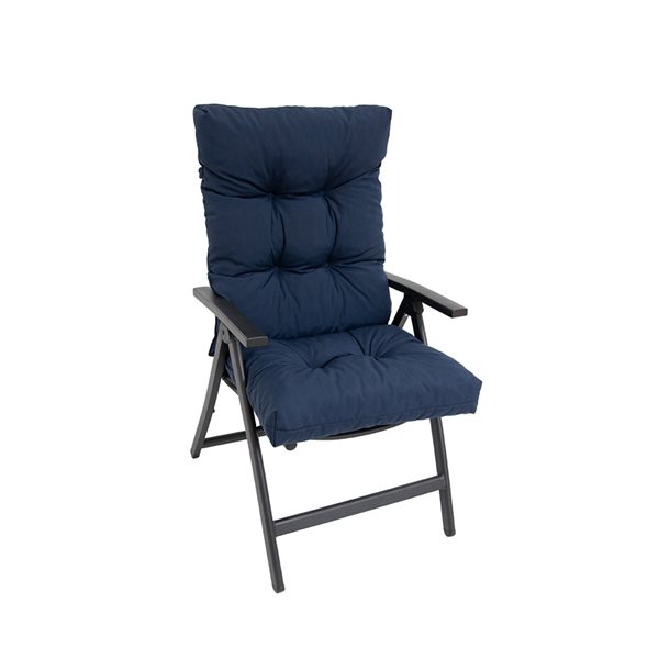 Coussin de chaise 6 pièce, Coussin 110x47x4cm Bleu, coussin de chaise  d'extérieur, Coussin d'assise avec dossier haut