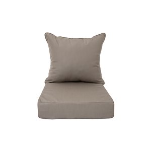 Bozanto 2-Piece Grey Deep Seat Patio Chair Cushion