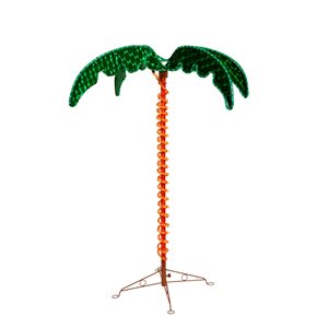 Vickerman 54-in Green and Yellow Holographic LED Artificial Palm Tree