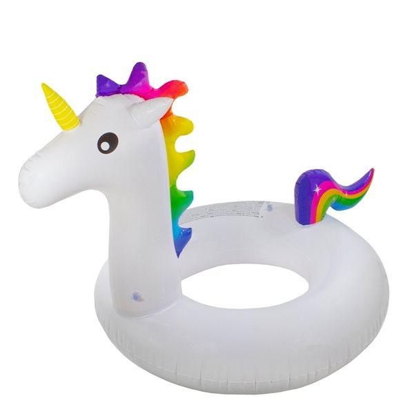 Pool Central 58-in Rainbow Unicorn Inflatable Swimming Pool Ring ...