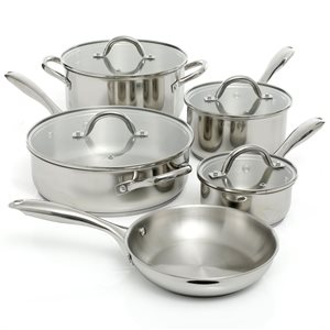 Oster Cuisine 9-piece Cuisine Saunders Stainless Steel Cookware Set Lids Included