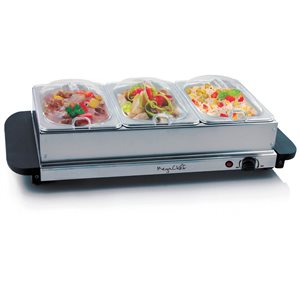 Megachef 3-Station Residential Buffet Server/Warming Tray Combination