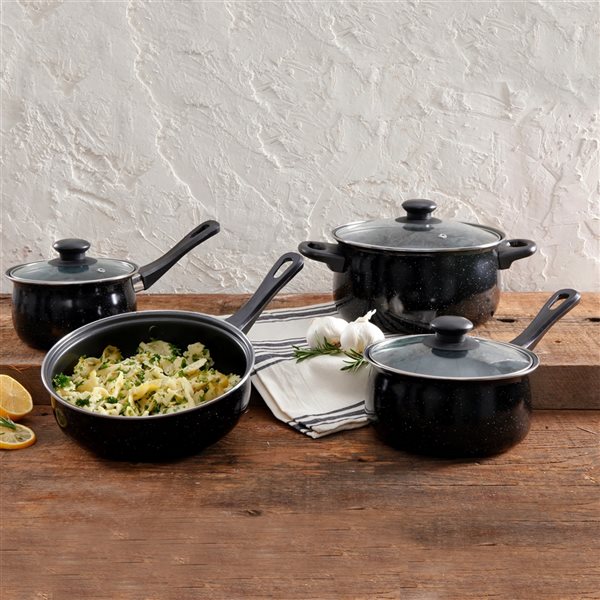 Gibson Home 7Piece Cookware Set Aluminum Cookware Set Lid Included