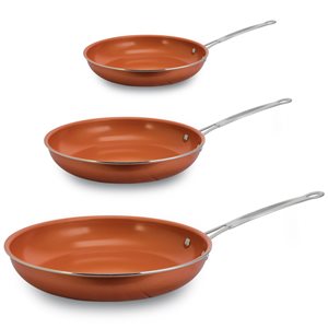 Better Chef 3-piece Copper Frying Pan Set Ceramic Skillet Set