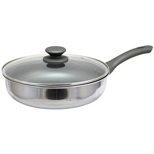 Oster Cuisine 2-piece Rivendell Saute Pan 11-in Stainless Steel Skillet Lids Included