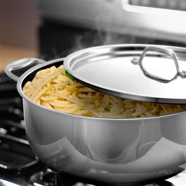 Better Chef 1-piece 8 Quart Low Pot 13.25-in Stainless Steel Cooking Pan Lid Included