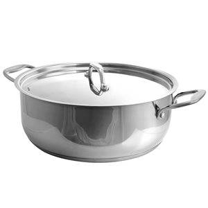 Better Chef 1-piece 8 Quart Low Pot 13.25-in Stainless Steel Cooking Pan Lid Included
