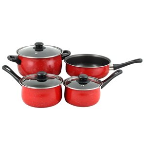 Gibson Home Casselman 7 Piece Set 9-in Aluminum Cookware Set Lids Included