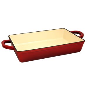 Crock-pot 1-piece Artisan Lasagna Pan 13-in Cast Iron Baking Pan