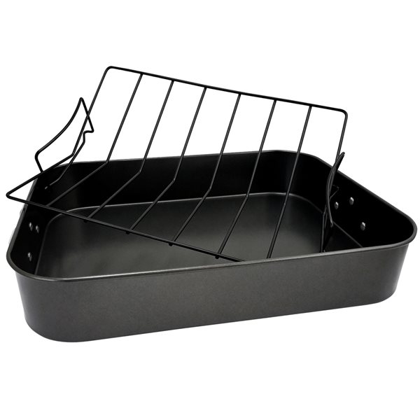 Gibson Home 1-piece Top Roast Roaster And Rack 16-in Aluminum Cooking Pan