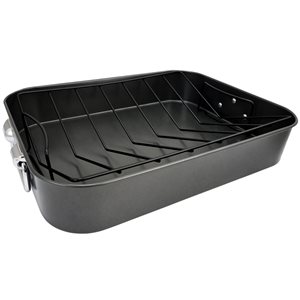 Gibson Home 1-piece Top Roast Roaster And Rack 16-in Aluminum Cooking Pan
