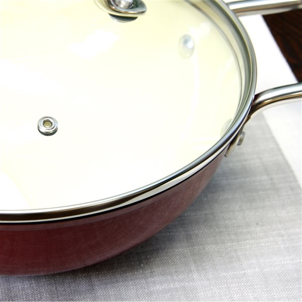Gibson Home 1-piece Lochner 3.25 Quart 10.25-in Cast Iron Cooking Pan Lid Included