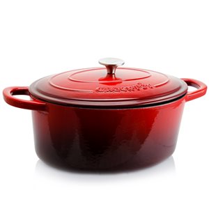 Crock-pot 2-piece Artisan Dutch Oven 13.5-in Cast Iron Baking Pan Lids Included