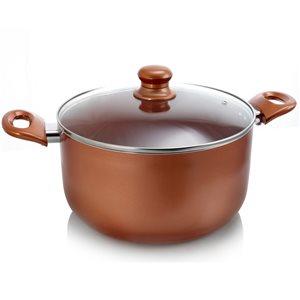 Better Chef 1-piece Copper Dutch Oven 8-in Ceramic Cooking Pan Lid Included