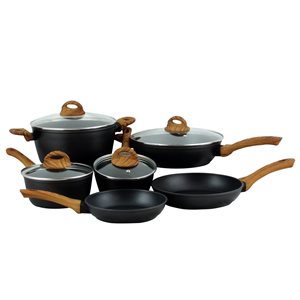 Oster Cuisine Newbury 10-Piece Cookware 12-in Aluminum Cookware Set Lid Included