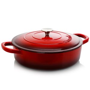 Crock-pot 2-piece Artisan Braiser 8-in Cast Iron Baking Pan Lids Included