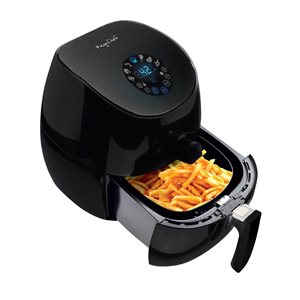 MegaChef 3.5 Black Air Fryer and Multicooker with 7 Pre-Programmed setting