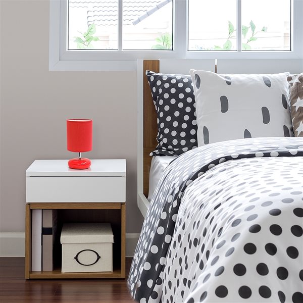 Simple Designs Standard Lamp with Red Shades, set of 2