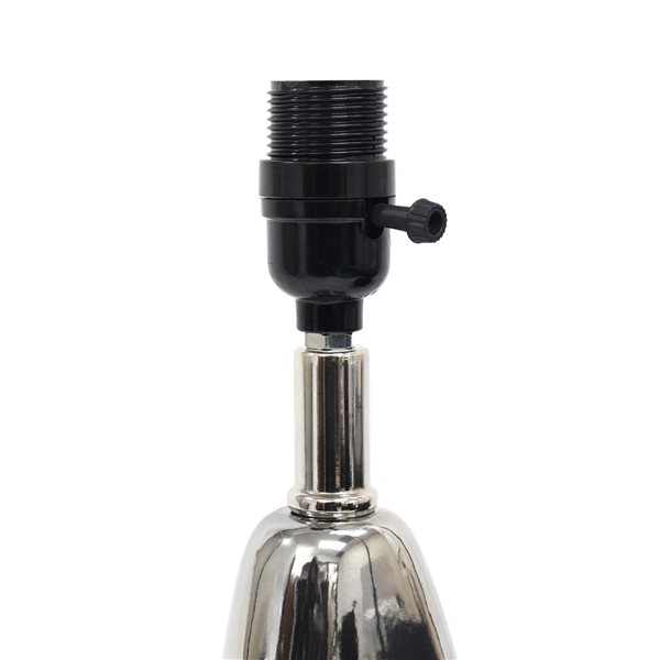 Elegant Designs 21.5-in Chrome and Metallic Blue Incandescent Rotary Socket Standard Table Lamp with Fabric Shade