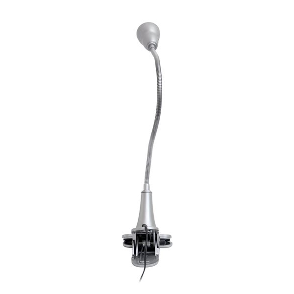 Simple Designs 22.75-in Adjustable Silver On/Off Switch Clip Desk Lamp with Metal Shade