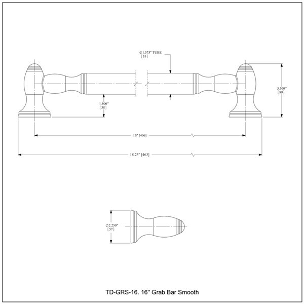 Allied Brass Traditional Style 16-in Antique Pewter Wall Mount Grab Bar (ADA Compliant)