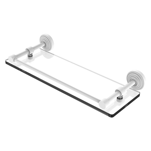 Allied Brass Waverly Place Matte White Glass 1-Tier Wall Mount Bathroom Shelf